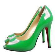 Christian Louboutin Altadama Peep Toe Pumps Green