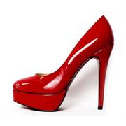 Christian Louboutin Patent Platform Pumps Red