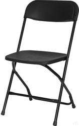 Folding-Chairs-Tables-Discount - Black Poly Folding Chair