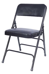 Chiavari Chairs Larry - Black Vinyl Metal Folding Chair